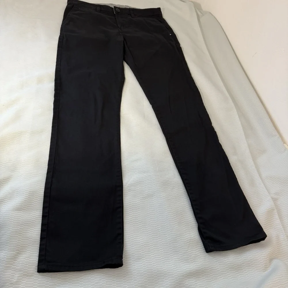 Quiksilver Pants Adult 34 Black Chino Straight Tapered Outdoor Casual Mens 30/32